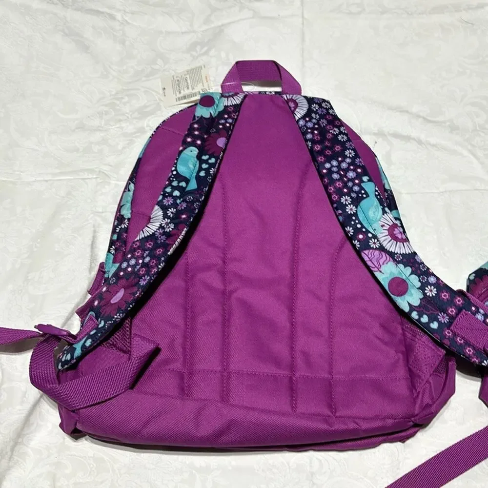 Gymboree bac pac lunch box combo set raspberry blue purple bird floral print NWT